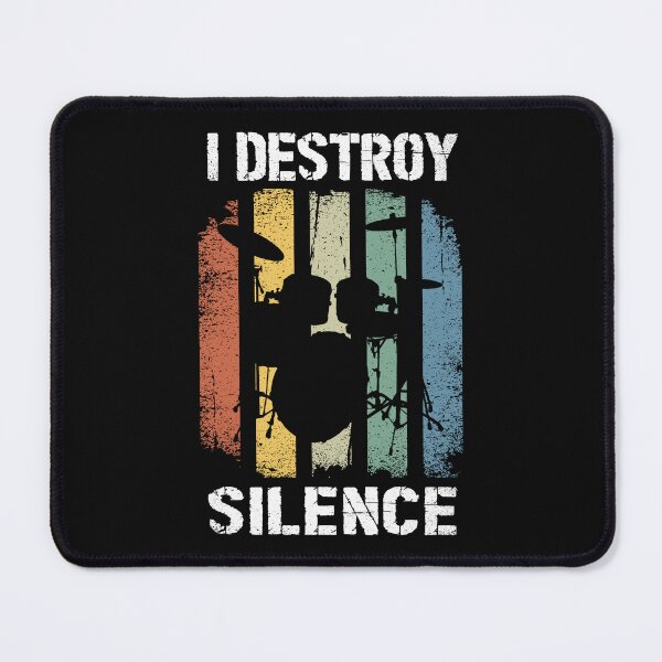 Item preview, i destroy silence retro drum music band designed and sold by Majesticoo.