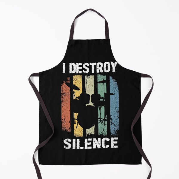 Item preview, i destroy silence retro drum music band designed and sold by Majesticoo.