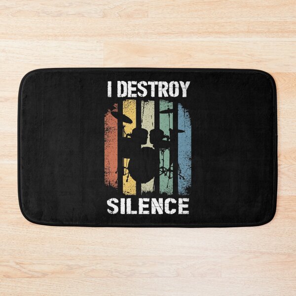 Item preview, i destroy silence retro drum music band designed and sold by Majesticoo.