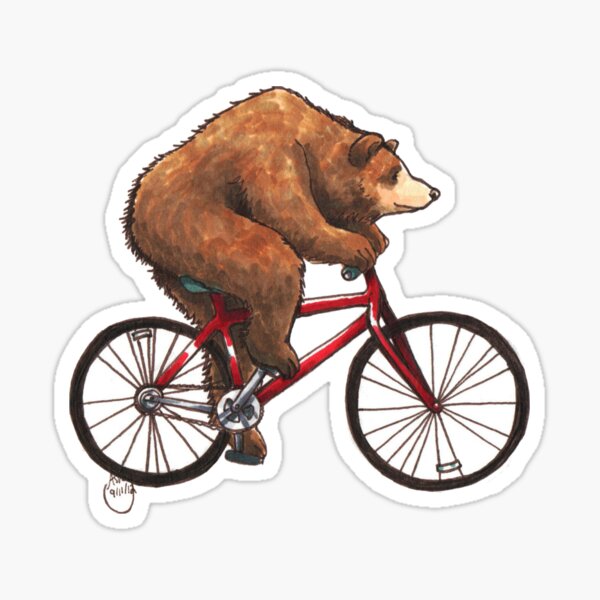 Bear auf ein Fahrrad Sticker