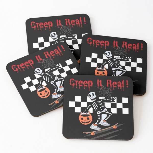 Item preview, Retro Halloween Squad Creep It Real Ghost Skeleton Skateboard Boy Fall designed and sold by SuccessSK.