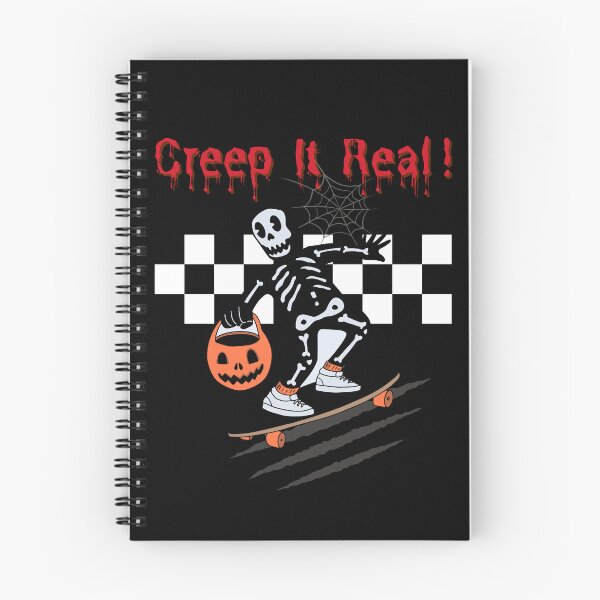 Item preview, Retro Halloween Squad Creep It Real Ghost Skeleton Skateboard Boy Fall designed and sold by SuccessSK.