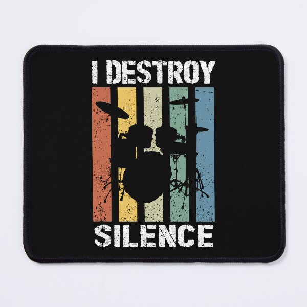 Item preview, i destroy silence retro drum music band designed and sold by Majesticoo.