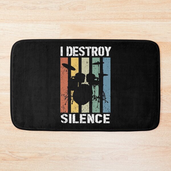 Item preview, i destroy silence retro drum music band designed and sold by Majesticoo.