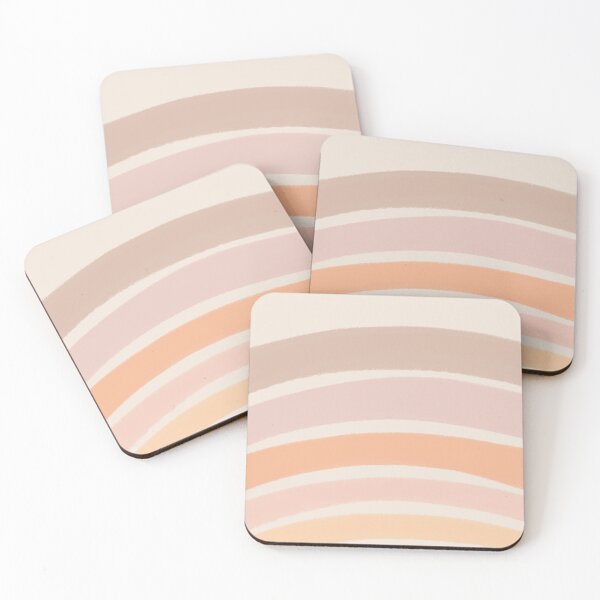 Item preview, Neutral Colors Wavy Lines Curvy Stripes Pattern Boho Aesthetic Coral Pink designed and sold by scorpiolane.