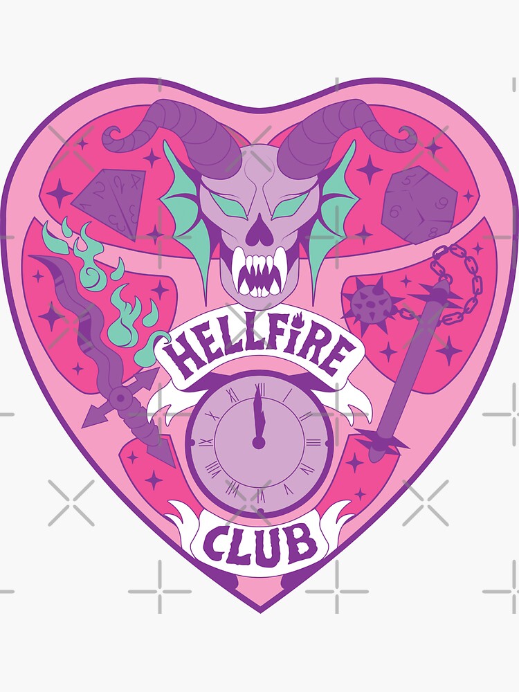 Artwork view, Stranger Things: Hellfire Club DnD Club Pink Version | Kawaii Dungeons Dragons Munson Nostalgia Oujia Planchette designed and sold by SugaredTea