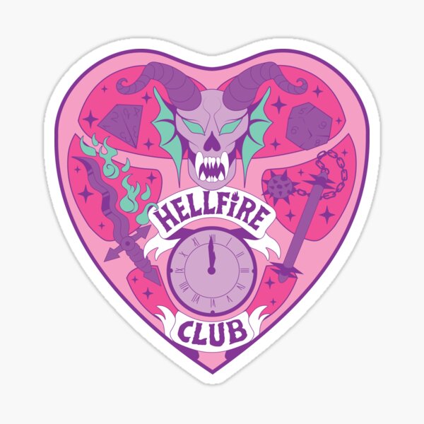 Stranger Things: Hellfire Club DnD Club Pink Version | Kawaii Dungeons Dragons Munson Nostalgia Oujia Planchette Sticker
