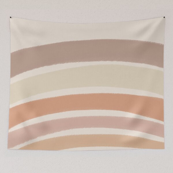 Item preview, Neutral Colors Wavy Lines Curvy Stripes Pattern Boho Aesthetic Brown & Muted Yellow designed and sold by scorpiolane.
