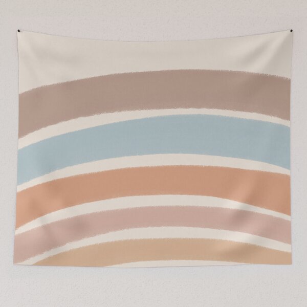 Item preview, Neutral Colors Wavy Lines Curvy Stripes Pattern Boho Aesthetic Deep Blue & Brown designed and sold by scorpiolane.