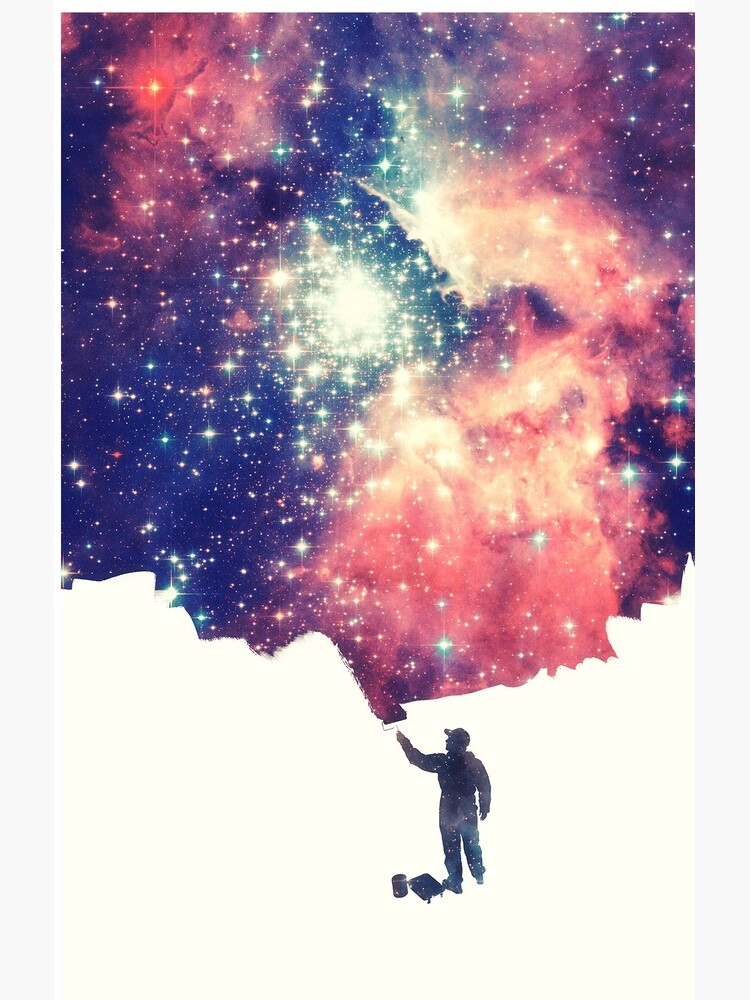 Painting the universe (Colorful Negative Space Art) by badbugs