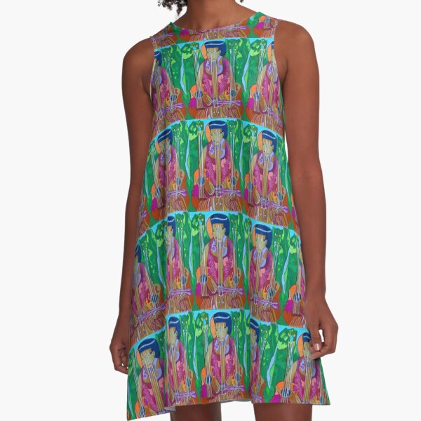 Ukulele: Four Strings A-Line Dress