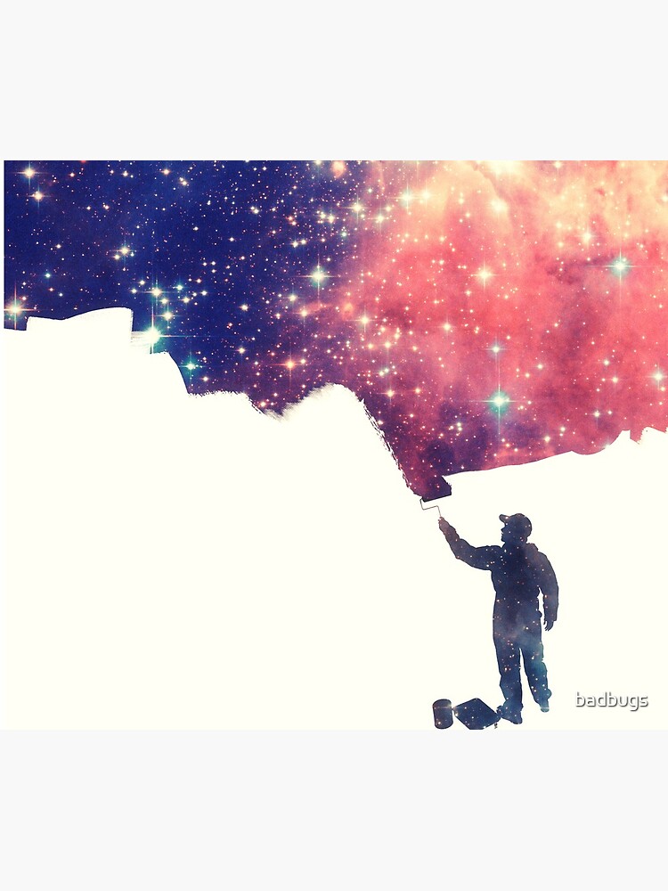 Painting the universe (Colorful Negative Space Art) by badbugs