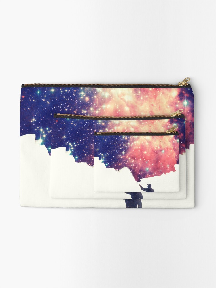 Alternate view of Painting the universe (Colorful Negative Space Art) Zipper Pouch