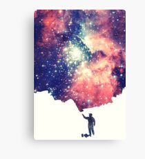 Painting the universe (Colorful Negative Space Art) Canvas Print