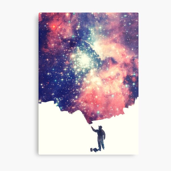 Painting the universe (Colorful Negative Space Art) Metal Print