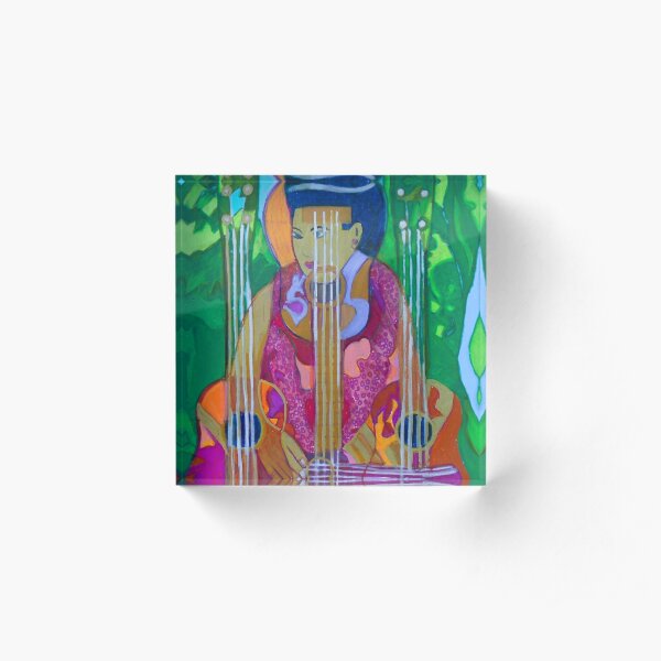 Ukulele: Four Strings Acrylic Block