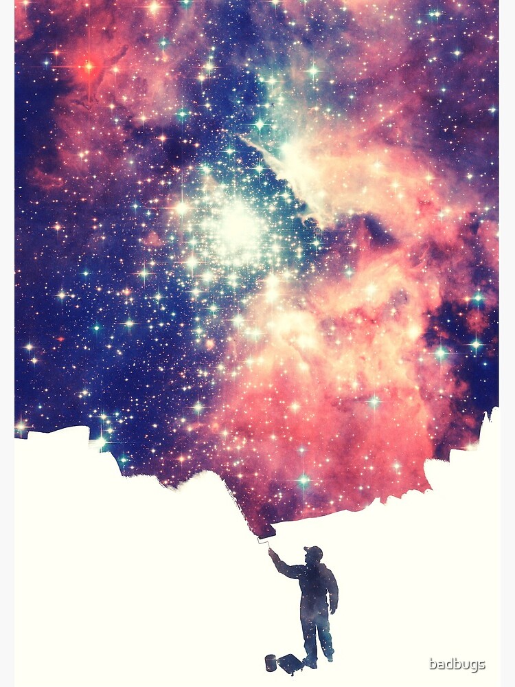 Painting the universe (Colorful Negative Space Art) by badbugs