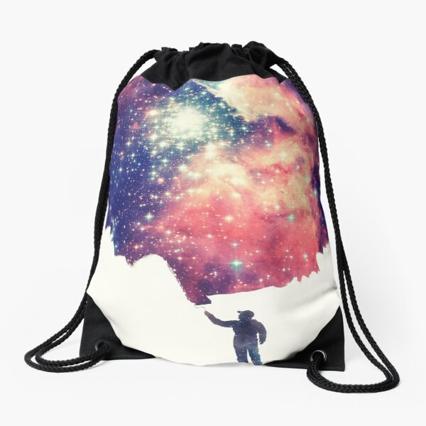 Painting the universe (Colorful Negative Space Art) Drawstring Bag