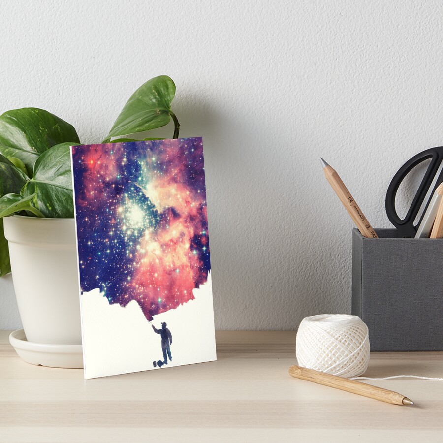 Painting the universe (Colorful Negative Space Art) Art Board Print