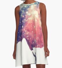 Vestido acampanado Pintar el universo (arte espacial colorido y negativo)