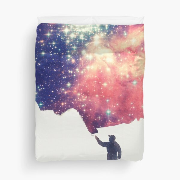 Painting the universe (Colorful Negative Space Art) Duvet Cover