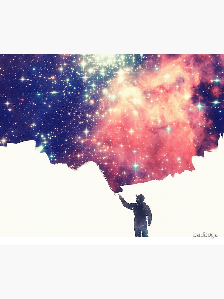 Painting the universe (Colorful Negative Space Art) by badbugs