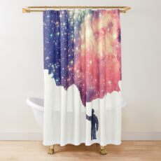 Cortina de ducha Pintar el universo (arte espacial colorido y negativo)