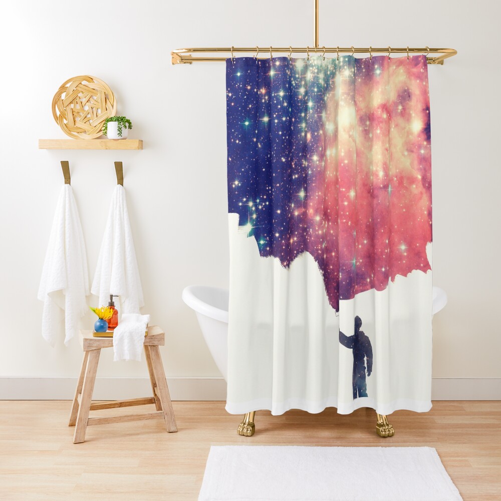Painting the universe (Colorful Negative Space Art) Shower Curtain