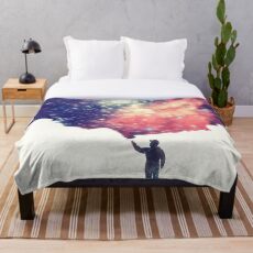 Painting the universe (Colorful Negative Space Art) Fleecedecke