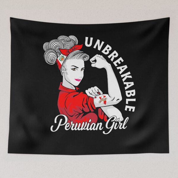 Item preview, Peruvian Girl Shirt Flag Unbreakable Peru Women Girl designed and sold by HallelujahTees.