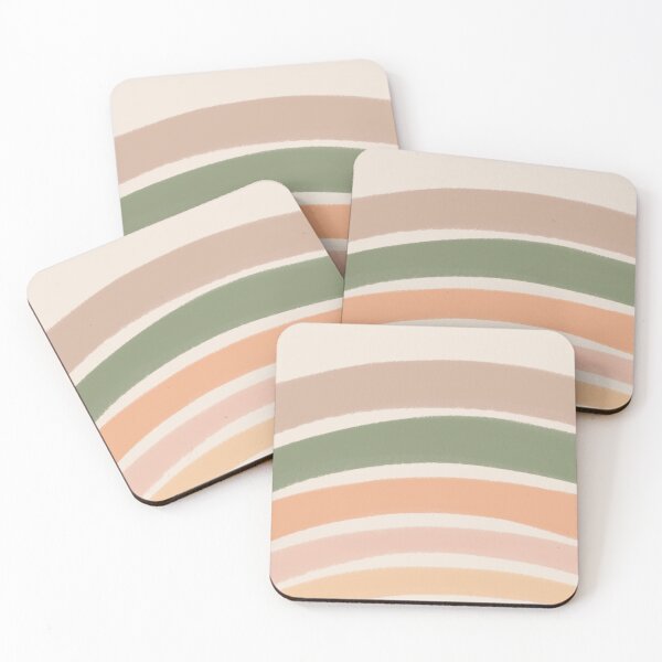Item preview, Neutral Colors Wavy Lines Curvy Stripes Pattern Boho Aesthetic Green & Cream designed and sold by scorpiolane.