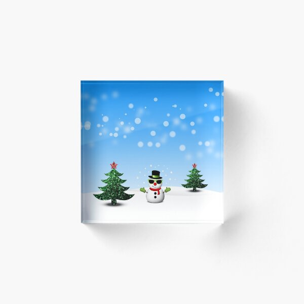 Artikelvorschau, Cooler Schneemann und funkelnde Weihnachtsbäume (Foto von Glitzer – nicht reflektierend) entworfen und verkauft von PLdesign.