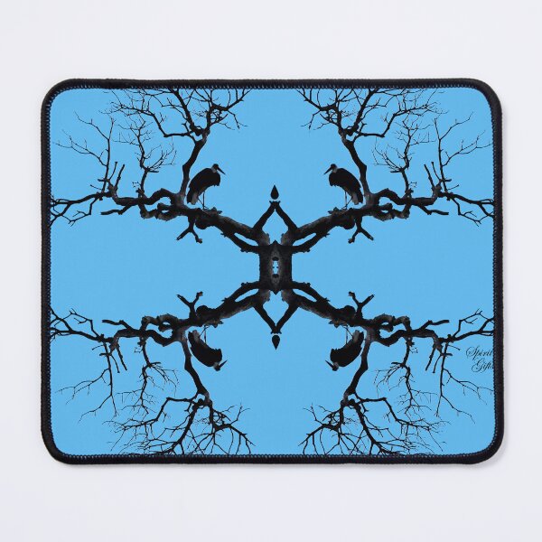 Item preview, High Post Stork Tree Silhouette Light Blue designed and sold by SpiritGifts.