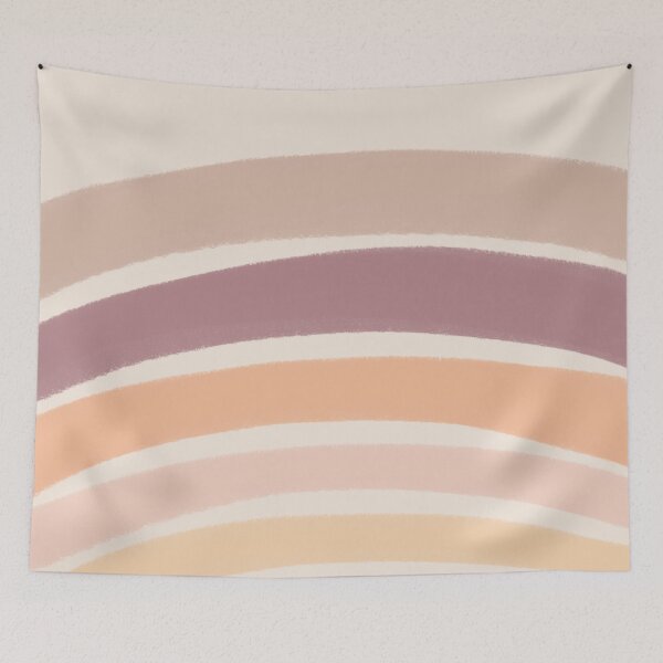 Item preview, Neutral Colors Wavy Lines Curvy Stripes Pattern Boho Aesthetic Light & Dark Muted Pink designed and sold by scorpiolane.