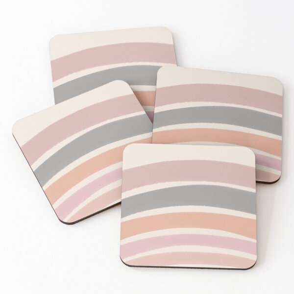 Item preview, Neutral Colors Wavy Lines Curvy Stripes Pattern Boho Aesthetic Pink & Gray designed and sold by scorpiolane.