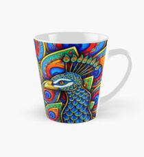 Bunter Paisley-Pfau-Regenbogen-Vogel Tasse (konisch)