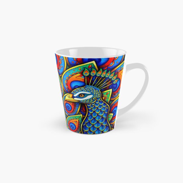 Colorful Paisley Peacock Rainbow Bird Tall Mug