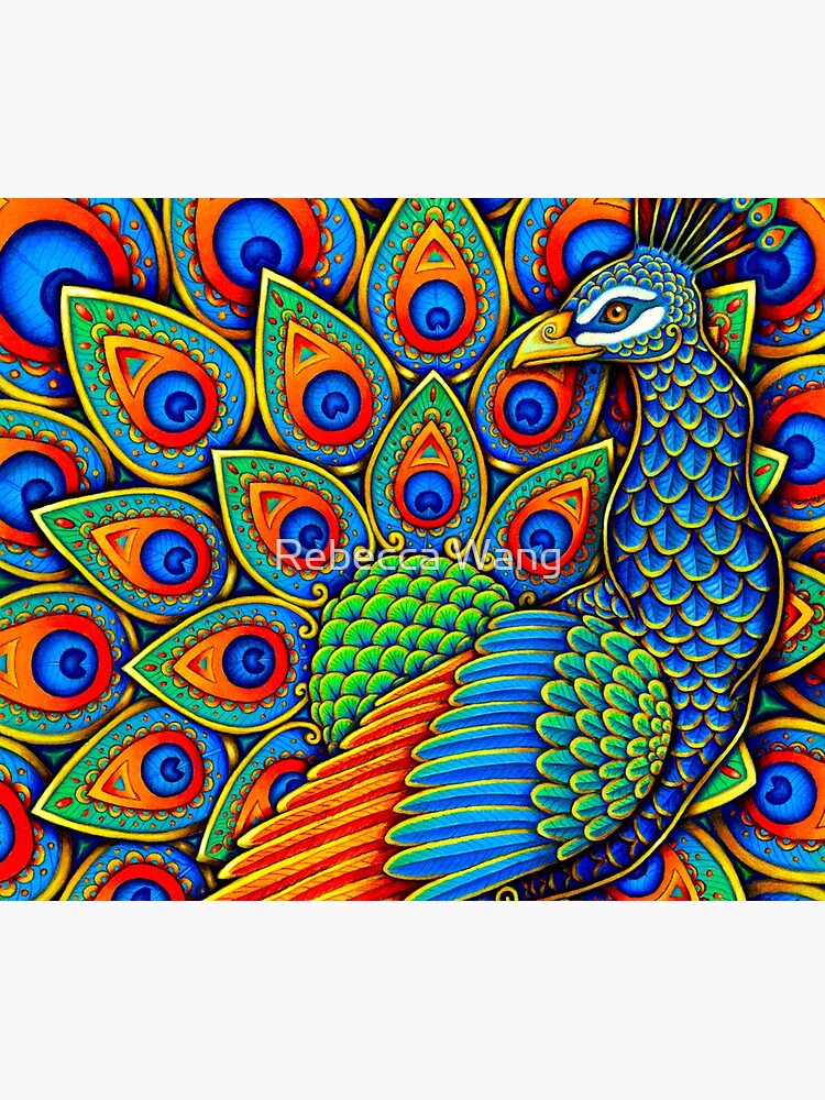 Colorful Paisley Peacock Rainbow Bird by lioncrusher