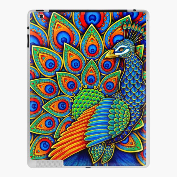 Oiseau arc-en-ciel paon Paisley coloré Skin adhésive iPad