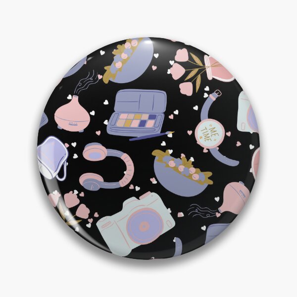 Item preview, Me Time - Relaxation Pattern Just for You (blue-pink-black) designed and sold by Dorina Larsdotter.