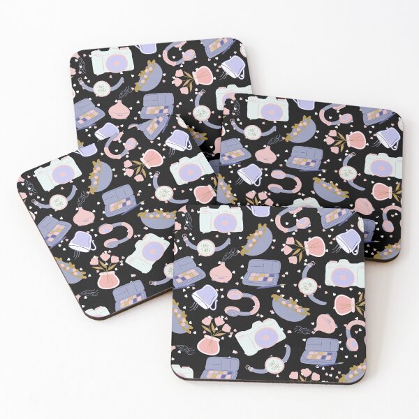 Item preview, Me Time - Relaxation Pattern Just for You (blue-pink-black) designed and sold by Dorina Larsdotter.