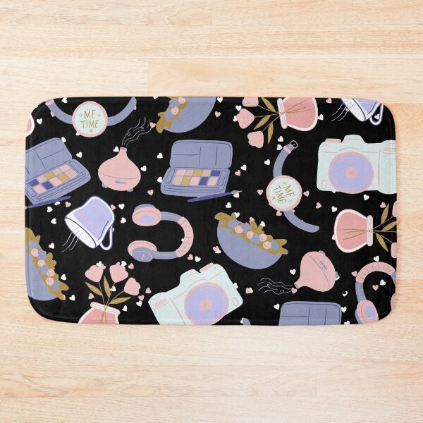 Item preview, Me Time - Relaxation Pattern Just for You (blue-pink-black) designed and sold by Dorina Larsdotter.