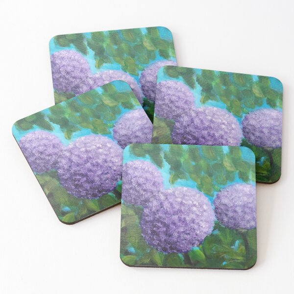 Item preview, Purple Alliums on a summers day acrylic painting  designed and sold by UnaBonitaArt.