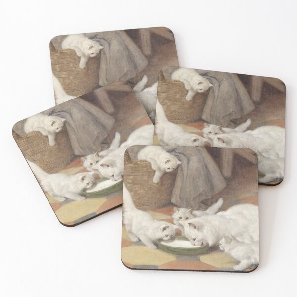 Item preview, Little White Cats drinking Milk (20th century) - Arthur Heyer designed and sold by SALON DES ARTS.