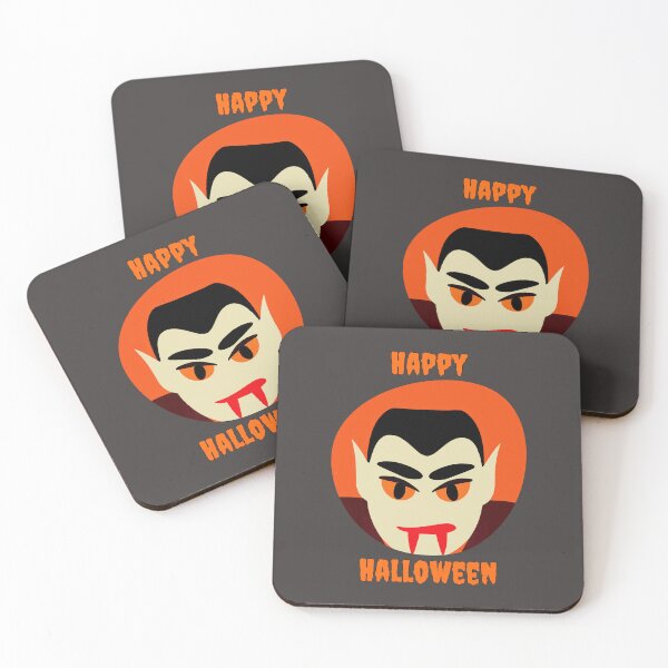 Item preview, Happy Halloween - Orange Background - Dracula Drawing designed and sold by LV-creator.