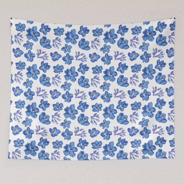 Item preview, Floral blue pattern designed and sold by stavina.