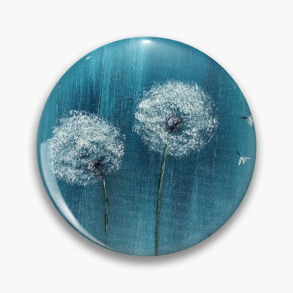 Item preview, Dandelion clocks blowing in the wind acrylic painting  designed and sold by UnaBonitaArt.