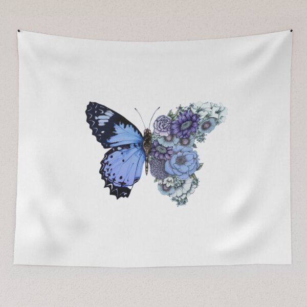 Item preview, Metamorphora | Blue And White Cherry Blossom Sakura Butterfly designed and sold by Stevenobinsun.