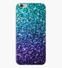 Beautiful Aqua blue Ombre glitter sparkles iPhone Case