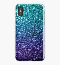 Beautiful Aqua blue Ombre glitter sparkles iPhone Case